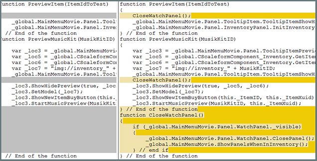 Image of the action-script modifications.